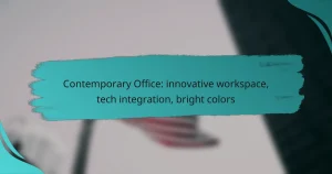 Contemporary Office: innovative workspace, tech integration, bright colors