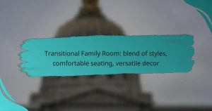 Transitional Family Room: blend of styles, comfortable seating, versatile decor