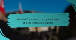 Window Treatments: cost options, style choices, installation logistics