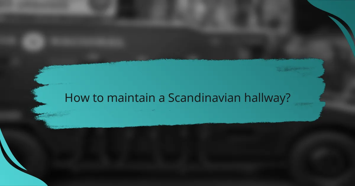 How to maintain a Scandinavian hallway?