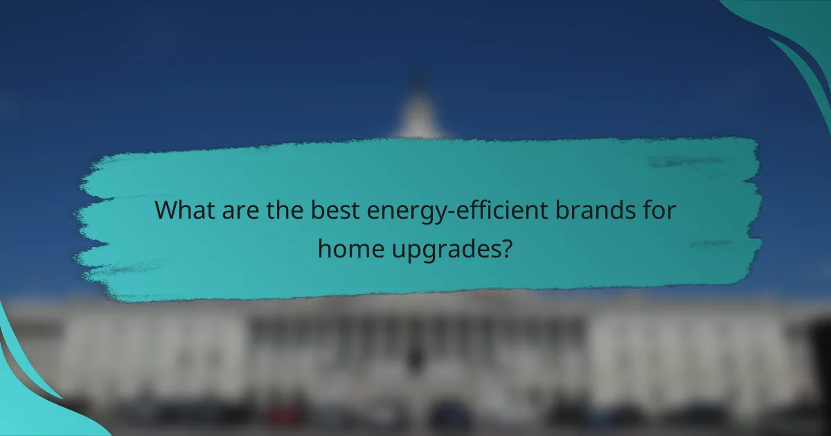 What are the best energy-efficient brands for home upgrades?